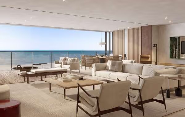 Sala com vista para o mar – Apartamento Atto Pininfarina